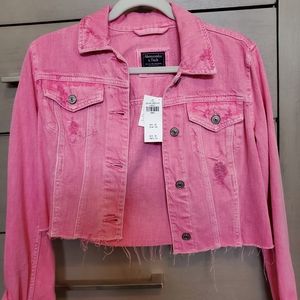 Abercrombie and Fitch Pink Denim Jacket